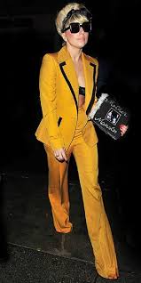 Black And Yellow Suits For Ladies Beauty Tips Celebrity Style And Fashion Advice From Instyle Lady Gaga Outfits Lady Gaga Woman Suit Fashion