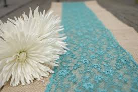 Turquoise Lace Table Runner Teal Lace Summer Beach Etsy Teal Country Weddings Wedding Centerpieces Diy Lace Table Runners