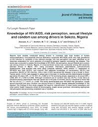 13.07.2017 · there are several contributing factors towards causes of unipolar depression. Pdf Knowledge Of Hiv Aids Risk Perception Sexual Lifestyle And Condom Use Among Drivers In Sokoto Nigeria