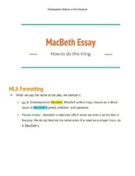 Oxford scholarly editions online, doi. Macbeth Essay Prompt With How To Cite Shakespeare In Mla Instructions