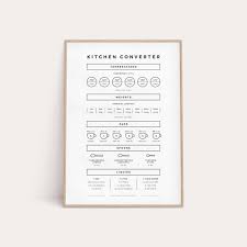 Kitchen conversion chart 2pc, printable art, kitchen conversion sign, measurement chart, oven temperature guide, wall art, digital download miaandmadisonstudios 5 out of 5 stars (220) Kitchen Converter Print Wall Art Decor Minimalist Conversion Chart Poster Art Canvas Painting Kitchen Guide Cheat Sheet Picture Nordic Wall Canvas Home And Decoration