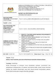 Jika berganjak sekalipun, tajuk masih berada di bahagian atas muka surat baru. Kertas Penerangan Kenal Pasti Keperluan Dan Spesifikasi Pakaian Kanak Kanak Membalik Buku Halaman 1 36 Pubhtml5