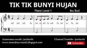 Ada tanda atau istilah untuk menunjukkan tempo lagu. Not Balok Tik Tik Bunyi Hujan Tutorial Piano Tingkat 1 Notasi Lagu Tik Bunyi Hujan Lagu Anak Youtube