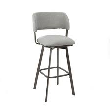 Superjare swivel barstool chairs with back. Adler Upholstered Metal Swivel Barstool With Open Curved Back Gray Silverwood Target