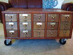 Check out our coffee table card selection for the very best in unique or custom, handmade pieces from our invitations & announcements shops. Card Catalog Coffee Table Repurposed Card Catalog Card Catalog Diy Furniture Projects