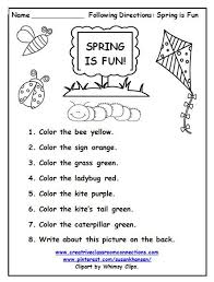 This Free Printable Is A Fun Way For Students To Practice Reading Simple Directions With Colo Spring Words Kindergarten Reading Activities Following Directions