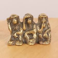 See No Evil Hear No Evil Speak No Evil Three Wise Monkeys Miniature Sculpture Vintage Solid Brass Etsy In 2020 Three Wise Monkeys Wise Monkeys Brass Monkey