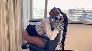 Pink Foxx Duct Taped to Office Chair: American Amateur Porn by FapHouse