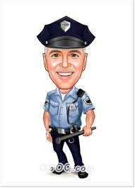 Police Sergeant Caricature Caricature Police Military Outfit