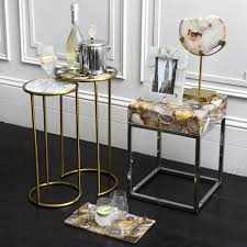 Gymax set of 2 round side table sofa coffee end accent table nightstand home. Buy Luxe Round Mixed Agate Side Tables Set Of 2 Amara
