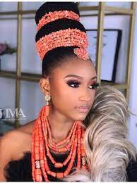 African Bridal Coral Setcoral Beads Wedding Setafrican Head Etsy In 2021 African Traditional Wedding Dress Igbo Wedding Traditional Wedding Attire