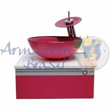 Gabinete De Vidro Banheiro 90 Cm Vermelho Vinho R 849 00 Em Mercado Livre Cuba De Vidro Torneira Vidro