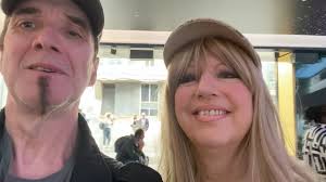 Patti and I out and about after emergency hard drive rescue. We stumbled  across this! Guess where we are! No prizes for guessing though!