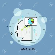 human head speech bubble graphs and charts business analysis