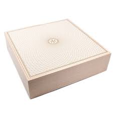 New Hermes Wooden Jewelry Box Tan 3 Compartment H Logo Large Square 2 Luxury Resale Network