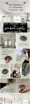 How To Change A Recessed Can Light Into A Pendant Light With No Remodeling Can Lights Remodel Recessed Can Lights