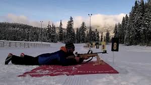 At each shooting station, the competitor must engage and hit five targets placed at 50 meters. Biathlon