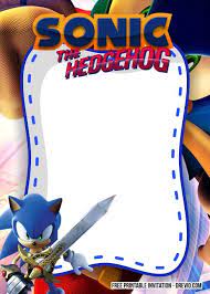 Free Sonic The Hedgehog Invitation Template Sonic Birthday Hedgehog Birthday Birthday Card Printable