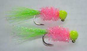 5pk 1 16 Oz Chartreuse Pink Bucktail Crappie Jigs Etsy Crappie Jigs Chartreuse And Pink Crappie