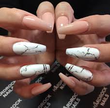 Acrylic Black And White Marble Nails These Nails Seriously Rock Ha Ha Ha Marble Acrylic Nails Luxury Nails Ballerina Nails