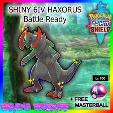 Shiny Haxorus Pokemon Sword and Shield Perfect 6IV Fast Delivery | eBay