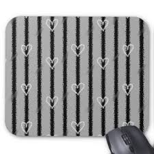 Black And White Striped Mouse Pad Sketchy Hearts And Stripes Mouse Pad Trendy Gifts Template Stripes Sophisticated Gifts Mouse Pad