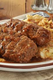 Meatloaf Patties With Mashed Potatoes And Gravy Recipe Recipes Food Meatloaf Patties
