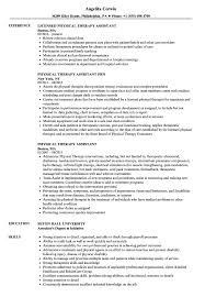 Physical Therapy Assistant Resume Samples Velvet Jobs