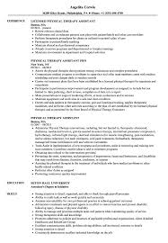 physical therapy assistant resume samples velvet jobs