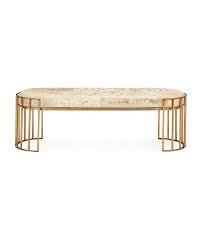 Buy the beautifully designed palais royal ivory & gold bedside table, by the french bedroom company. John Richard Ivory Gold Hide Oval Brass Bench