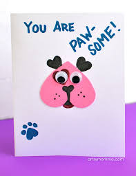 Draw diagonal lines from each point to the bottom right corner of your card and cut along them. You Are Paw Some Heart Shaped Puppy Card Idea Artsy Momma