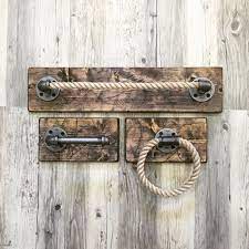 Cabin bath accessories & decor, rustic wildlife towel bars, bear bath accessories, towels, lodge our rustic bathroom collections offers many selections of wildlife, nature, moose, bear and fish bath. Coffee Stain Wood Rope Bathroom Set Of 3 Handmade Decor Nautical Decor Rustic Kitchen Rustic Bathroom Accessories Farmhouse Decor Cottage Nautische Einrichtung Badezimmer Set Rustikales Badezimmer Dekor