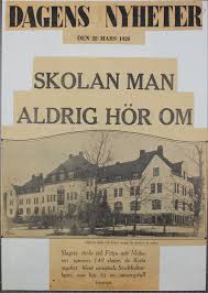 Site location of the event. Skolan Man Aldrig Hor Talas Om Reportage I Dagens Nyheter 1926 Stockholmskallan
