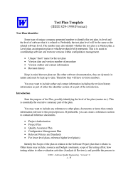 The three main parts of a reference are as follows: Test Plan Template Ieee 829 1998 Format Business Process Software Quality