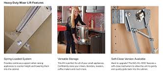 The swing movement is assisted in both directions by two tension springs which have a load bearing capacity of 22 lb. Rev A Shelf Appliance Lift With Soft Close Mechanism Chrome Bestlivingtech Com