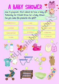 If you're looking for a baby shower checklist that's modern, colorful, and just plain fun to look at, you'll want to print this baby shower checklist off. A Baby Shower Baby Stuff Vocabulary Esl Worksheet By Helenarechena