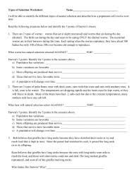 It is a key mechanism of evolution. Types Of Selection Worksheet