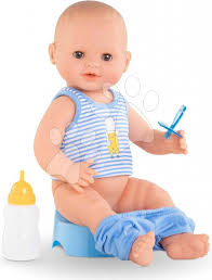 Corolle Paul pije ciká a kúpe sa Mon Grand Poupon 36 cm s hnedými  klipkajúcimi očami a 3 doplnky od 44,99 €