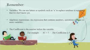 Algebraic Expressions Summary Algebraic Expressions Writing Algebraic Expressions Year 7 Maths