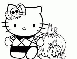 Maybe a hello kitty coloring contest is in order to see which type of hello kitty coloring page is a truer depiction of how people see hello kitty? Hello Kitty Halloween Coloring Pages Coloring Home