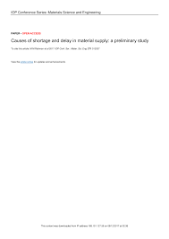 Notice delay renovation work extension : Pdf Causes Of Shortage And Delay In Material Supply A Preliminary Study