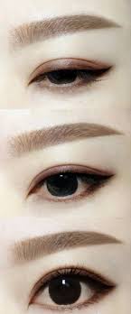 Asian Brown Schemed Eye Makeup Straight Eyebrows Asian Eye Makeup Asian Makeup Eye Makeup