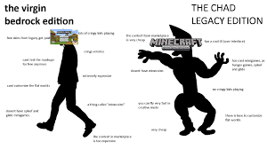 Minecraft editions based on bedrock, including console editions and the windows 10 edition . Minecraft Bedrock Edition Vs Legacy Edition R Virginvschad
