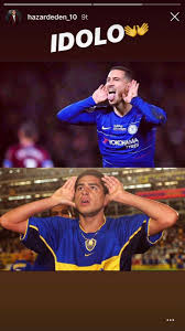 La estatua de juan román riquelme haciendo el mítico festejo es del artista plástico fernando. Jonas Giaever On Twitter Eden Hazard Clearly Knew That Juan Roman Riquelme S Legendary Topo Gigio Celebration Vs River Happened Exactly 18 Years Ago Yesterday Https T Co Crm2db8ecy