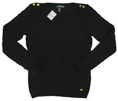 Black And Gold Sweater New Lauren By Ralph Lauren Womens Sweater Black With Gold Buttons Boat Neck Fashion Clothing Shoes A Sweaters Sweaters For Women Lauren By Ralph Lauren