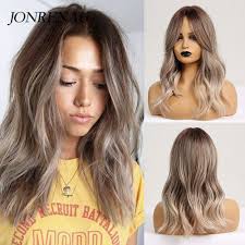 Jonrenau 16 Inches Synthetic Platinum Blonde Hair Long Natural