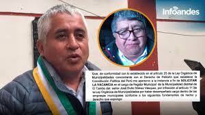 Regidor Dulio Gómez acusa a Barbachita de impulsar su vacancia de la MDT