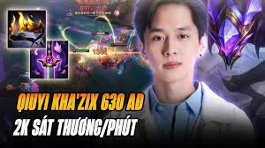 GIÁO ÁN KHA'ZIX TIẾN HÓA E CẤP 11 FARM 30 MẠNG VỚI 4 RỒNG LỬA 630AD GÂY 2K  DAME/PHÚT CỦA QIUYI