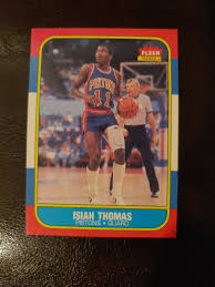 Beast stumbled upon the opportunity to bid on two rare wax packs of 1986 fleer basketball cards, which not only could contain rookie cards from hall of famers like charles barkley, patrick ewing, dominique wilkins, isiah thomas, akeem. Isiah Thomas 1986 87 Fleer Basketball Rookie Card 109 Detroit Pistons Read Sportscards Com