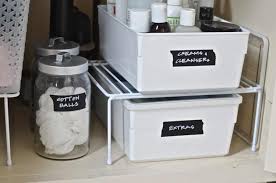 Now that there is no cabinet, it was time to start thinking about organizing under the bathroom sink! How To Organize Under A Bathroom Sink